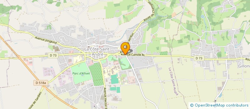 localisation de l'entreprise FJV ENTREPRISE  LA COTE-SAINT-ANDRE