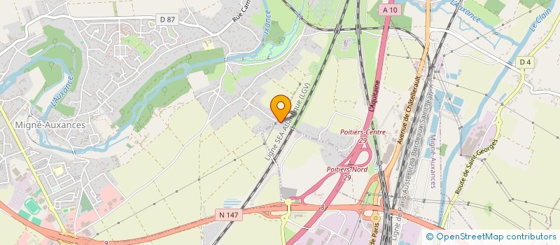 localisation de l'entreprise FLECHE BLEUE à MIGNE-AUXANCES