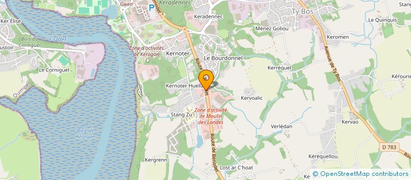 localisation de l'entreprise FLEURS ET CREATION à QUIMPER