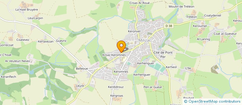 localisation de l'entreprise FLOC'H COUVERTURE  MILIZAC-GUIPRONVEL