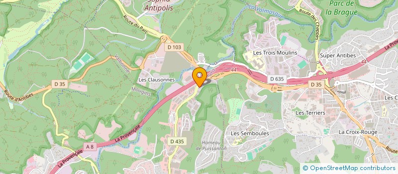 localisation de l'entreprise FLOWING YOGA ASSOCIATION  VALLAURIS