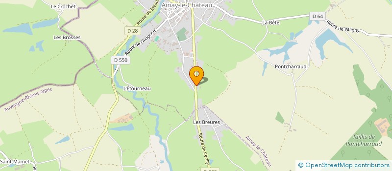 localisation de l'entreprise FLUZAT ENERGIE à AINAY-LE-CHATEAU