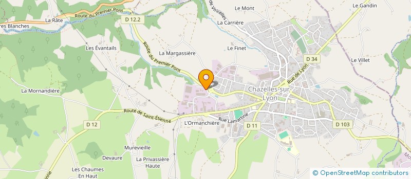 localisation de l'entreprise FM FINANCE  CHAZELLES SUR LYON