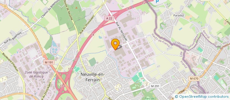 localisation de l'entreprise FM TRADE à NEUVILLE-EN-FERRAIN