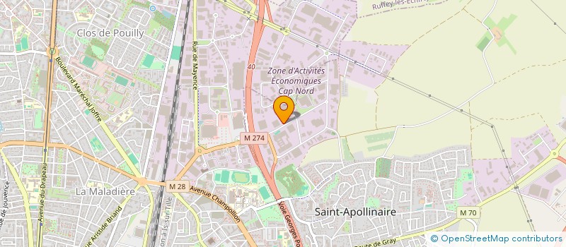 localisation de l'entreprise FM2T à SAINT-APOLLINAIRE