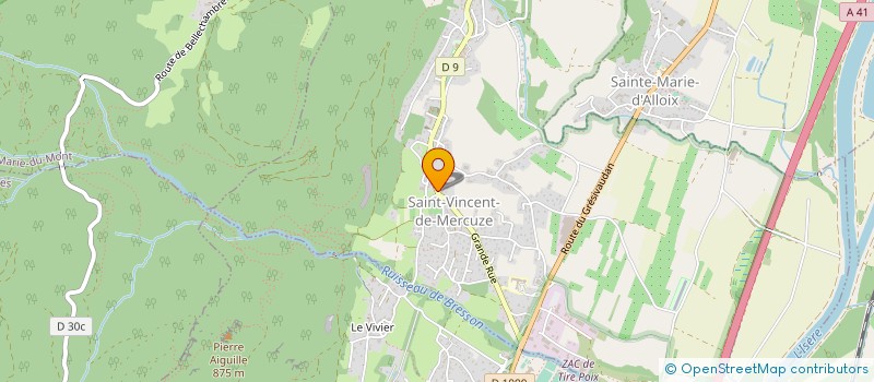 localisation de l'entreprise FMA - FERMETURES & MENUISERIES DES ALPES à SAINT-VINCENT-DE-MERCUZE