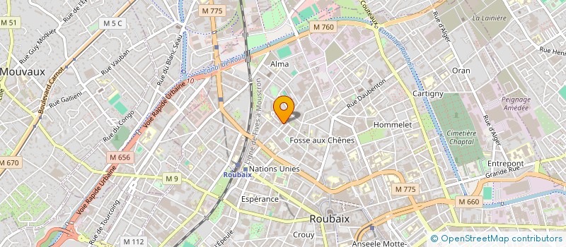 localisation de l'entreprise FOCREA à ROUBAIX