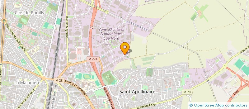 localisation de l'entreprise FONCIERE A5 à SAINT-APOLLINAIRE