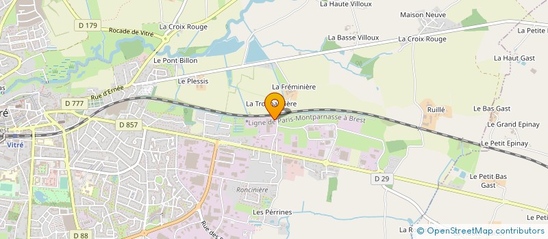 localisation de l'entreprise FONDERIES ET ATELIERS DE L'OUEST SOCIETE NOUVELLE à VITRE