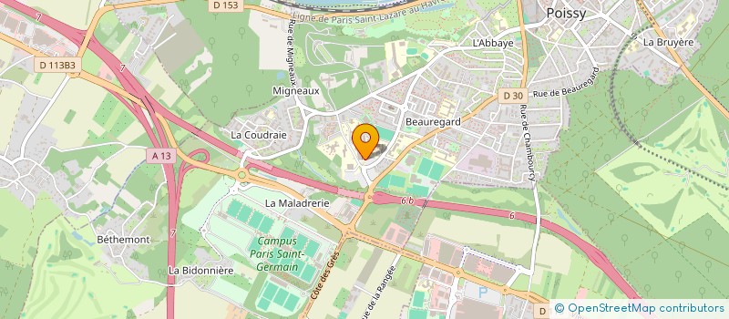 localisation de l'entreprise FONDS DE DOTATION L'ESPRIT COLIBRI  POISSY