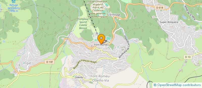 localisation de l'entreprise FONT-ROMEU JUDO CERDAGNE CAPCIR  FONT-ROMEU-ODEILLO-VIA