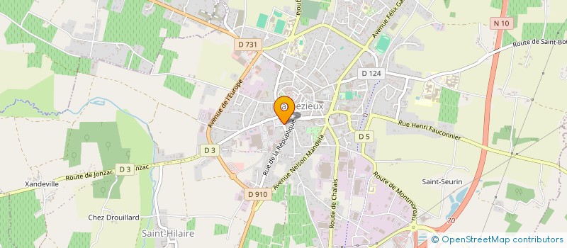 localisation de l'entreprise FONTENOY AGRI à BARBEZIEUX-SAINT-HILAIRE