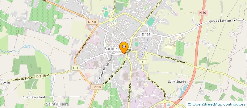 localisation de l'entreprise FONTENOY MARINE à BARBEZIEUX-SAINT-HILAIRE