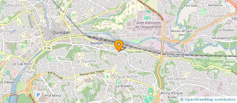 localisation de l'entreprise FOOD MANIA à QUIMPER