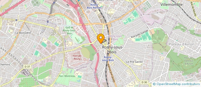 localisation de l'entreprise FOOD YB à ROSNY-SOUS-BOIS