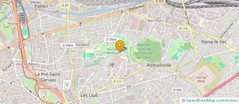 localisation de l'entreprise FOOT BALL CLUB DES LILAS à LES LILAS