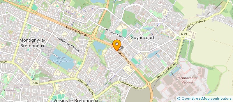 localisation de l'entreprise FOOT FOR GOALS  GUYANCOURT