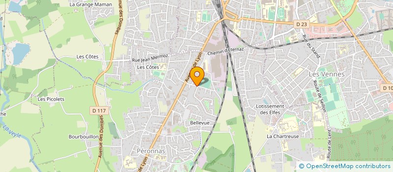 localisation de l'entreprise FOOTBALL BOURG EN BRESSE PERONNAS 01 à PERONNAS