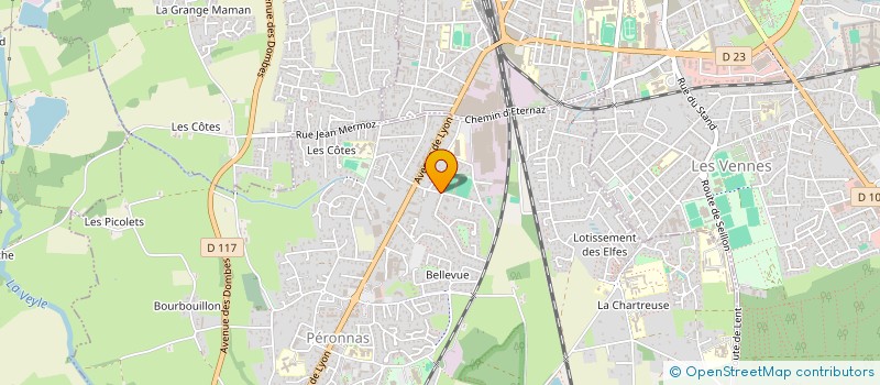 localisation de l'entreprise FOOTBALL BOURG EN BRESSE PERONNAS 01 à PERONNAS