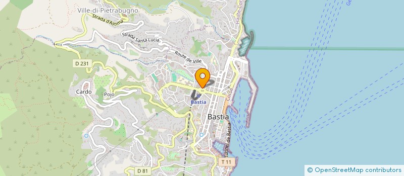 localisation de l'entreprise FOOTBALL CLUB CONSEIL GENERAL HAUTE CORSE à BASTIA