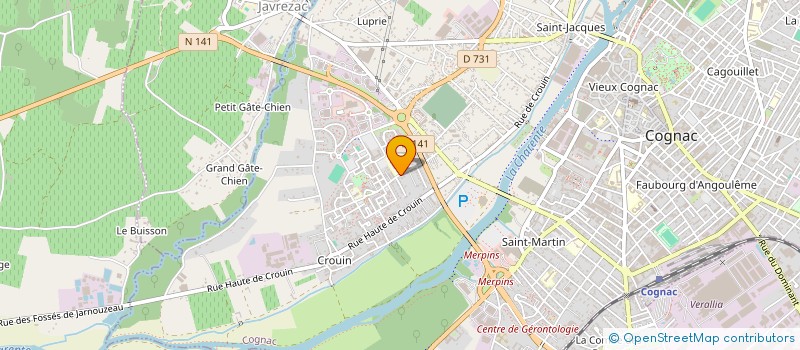 localisation de l'entreprise FOOTBALL CLUB DE CROUIN COGNAC à COGNAC