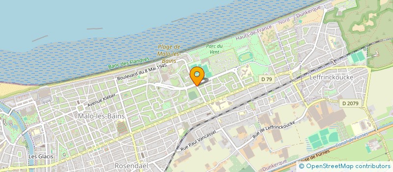 localisation de l'entreprise FOOTBALL CLUB DUNKERQUE MALO PLAGE à DUNKERQUE