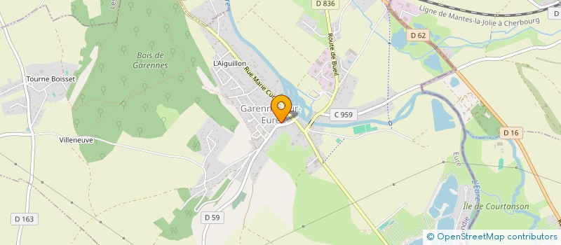 localisation de l'entreprise FOOTBALL CLUB GARENNES BUEIL LA COUTURE BREUILPONT  GARENNES-SUR-EURE