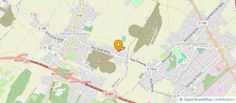 localisation de l'entreprise FOOTBALL CLUB HERSIN  HERSIN-COUPIGNY