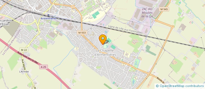 localisation de l'entreprise FOOTBALL CLUB LA CHAPELLE  LA CHAPELLE-D'ARMENTIERES