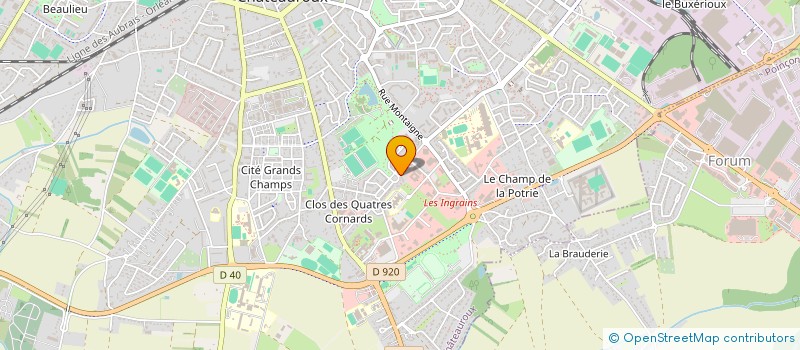 localisation de l'entreprise FOOTBALL CLUB LES CHEVALIERS à CHATEAUROUX