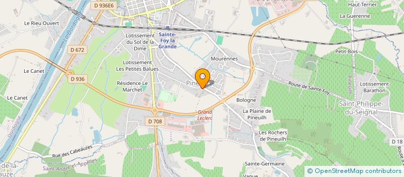 localisation de l'entreprise FOOTBALL CLUB PINEUILH - FCP  PINEUILH