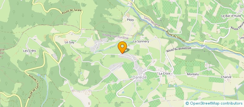 localisation de l'entreprise FOOTBALL CLUB PONTCHARRA SAINT LOUP  VINDRY-SUR-TURDINE