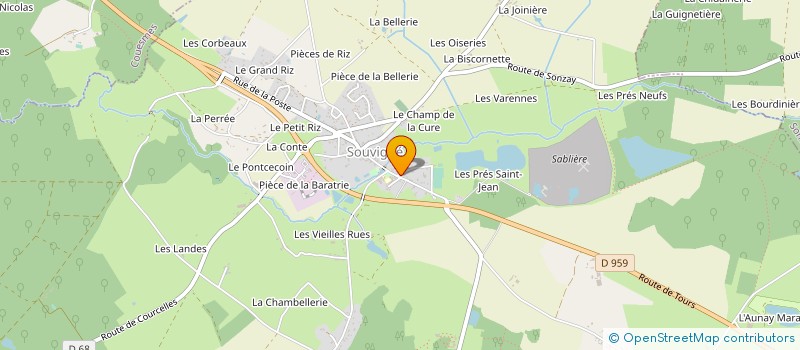 localisation de l'entreprise FOOTBALL CLUB SOUVIGNE VILLIERS ST LAURENT  VILLIERS-AU-BOUIN