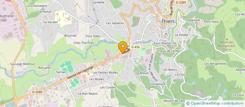 localisation de l'entreprise FOOTBALL CLUB THIERS AUVERGNE  THIERS