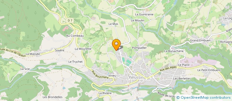 localisation de l'entreprise FOOTBALL EN MONT PILAT F.M.P.  PELUSSIN