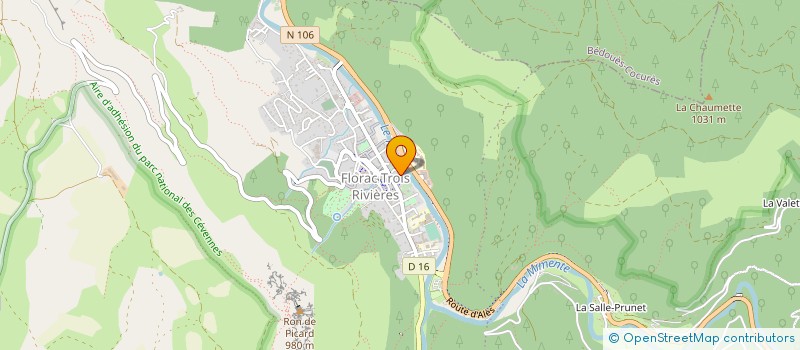 localisation de l'entreprise FOOTBALL SUD LOZERE  FLORAC TROIS RIVIERES