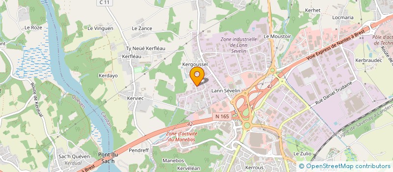 localisation de l'entreprise FORBIN COUVERTURE à CAUDAN