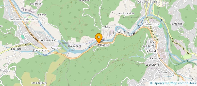 localisation de l'entreprise FORCE HYDRAULIQUE DU MALPAS  LABEGUDE