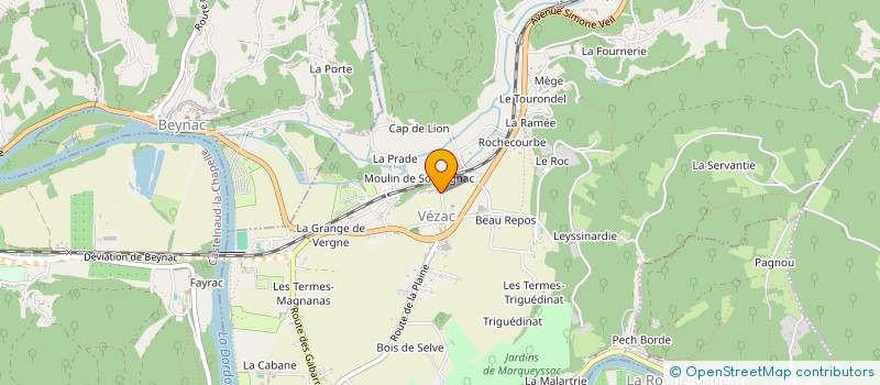 localisation de l'entreprise FOREST-AGRI SOULVIGNAC à VEZAC