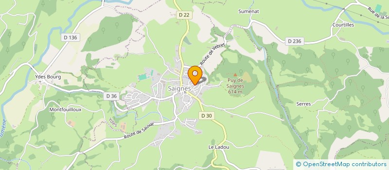 localisation de l'entreprise FORESTIER LEYMONIE CHALVIGNAC à SAIGNES