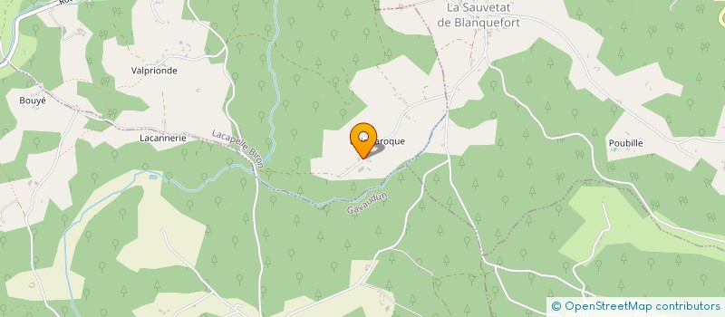 localisation de l'entreprise FORET MACHINE BOIS  LACAPELLE-BIRON