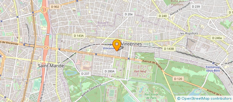 localisation de l'entreprise FORETS ET CAMPAGNES D'AVENIR - GROUPEMENT FORESTIER ET RURAL CITOYEN CONSERVATOIRE ET EXPERIMENTAL POUR LA PROTECTION DU  VINCENNES