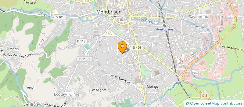 localisation de l'entreprise FOREZIENNE D'INGENIERIE EN INFRASTRUCTURE PAR ABREVIATION F 2 I à MONTBRISON