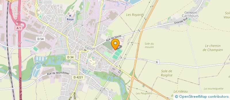 localisation de l'entreprise FORMATION AUX METIERS DE L'EAU DU SPORT DE LA PREVENTION ET DU SECOURISME  ROYE