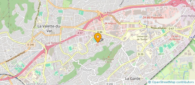 localisation de l'entreprise FORMATION PACA ENSEIGNEMENT TENNIS à LA VALETTE-DU-VAR