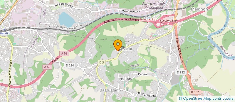 localisation de l'entreprise FORME ET BIEN ETRE EURL à ANGLET