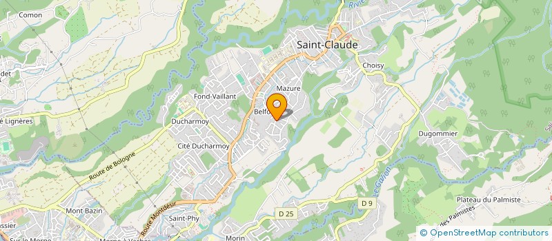 localisation de l'entreprise FORTINOVA HOLDING à SAINT-CLAUDE