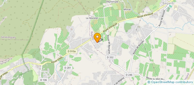 localisation de l'entreprise FORUM MENUISERIE à ANDUZE