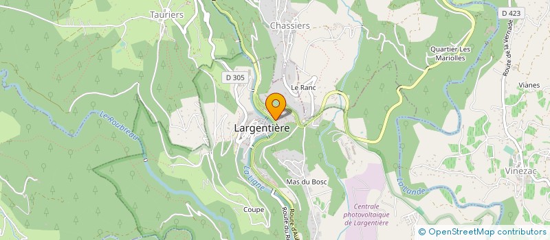 localisation de l'entreprise FOUBERT à LARGENTIERE