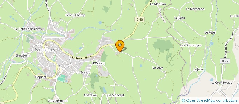 localisation de l'entreprise FOUGERE DU CROZET  PANISSIERES